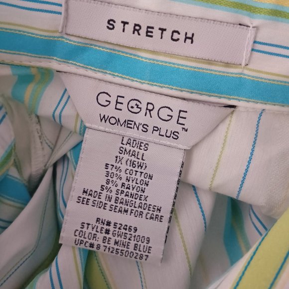 George Striped Top Size 1X - Picture 3 of 3